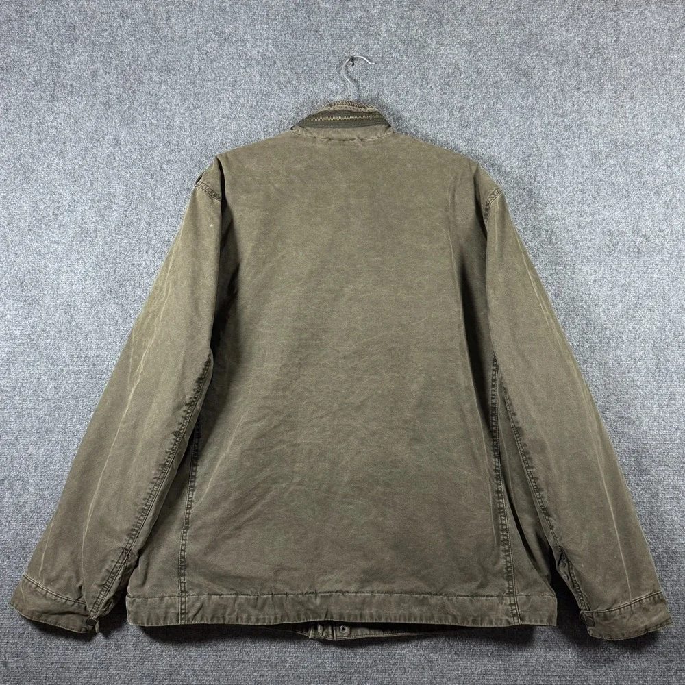 Levis Washed Sherpa Lined Olive Green Military Utility Jacket Mens 2XL